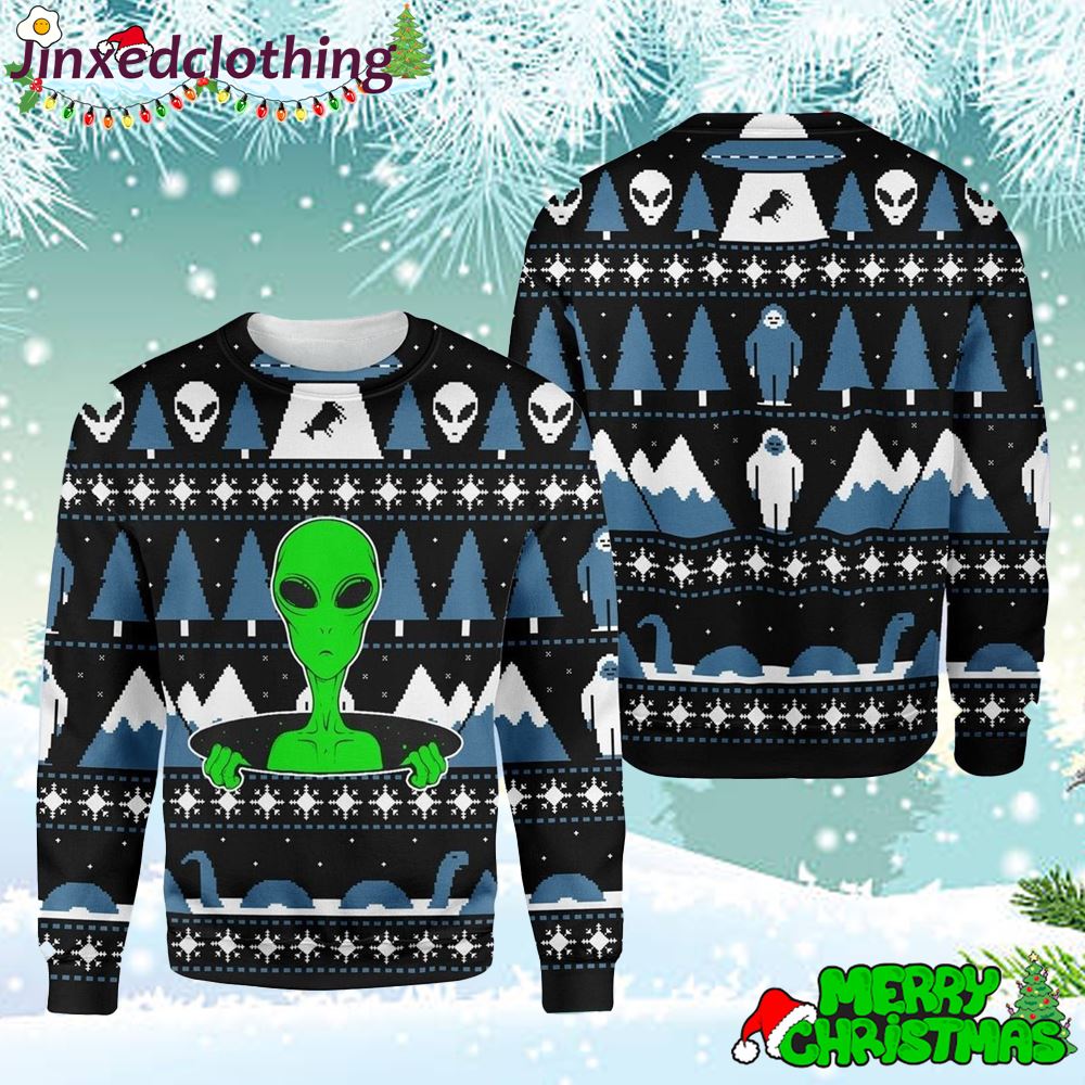 Alien Ugly Christmas Sweatshirt Sweater 